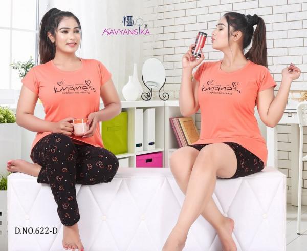 Kavyansika Vol 622 Beautiful Hosiery Cotton 3 Piece Night Dress